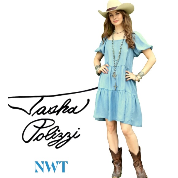 Tasha Polizzi Dresses & Skirts - NWT.- Tasha Polizzi Dolly Tencel Denim Dress - SZ S (runs big)